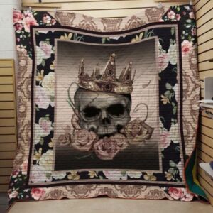 King Skull Quilt Blanket  Quilt